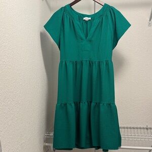Calvin Klein Green Tiered Dress